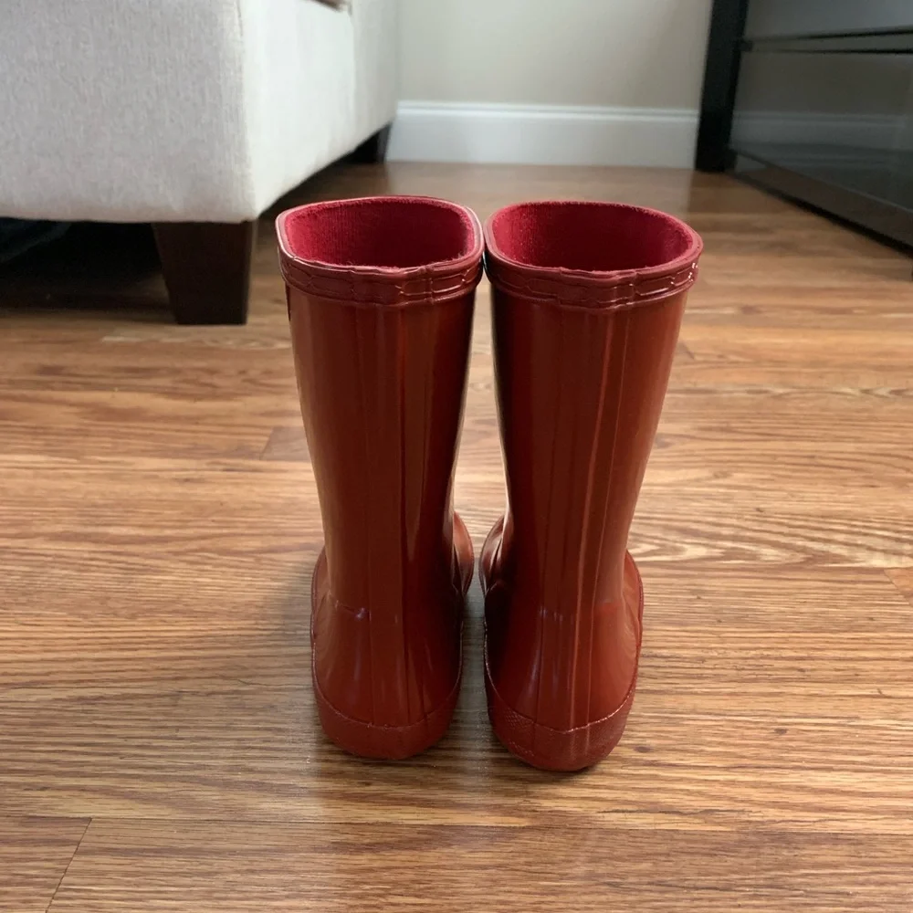 Hunter Kids Burgundy Gloss Rain Boots